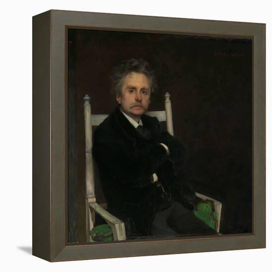 Portrait of the Composer Edvard Grieg, 1891 (Oil on Canvas)-Hjalmer Eilif Emanuel Peterssen-Framed Premier Image Canvas