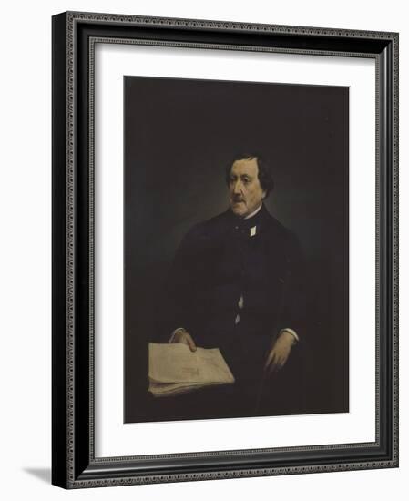 Portrait of the Composer Gioachino Antonio Rossini (1792-186)-Francesco Hayez-Framed Giclee Print