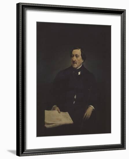 Portrait of the Composer Gioachino Antonio Rossini (1792-186)-Francesco Hayez-Framed Giclee Print