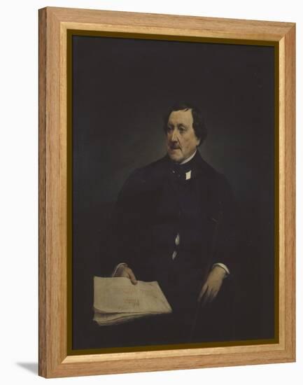 Portrait of the Composer Gioachino Antonio Rossini (1792-186)-Francesco Hayez-Framed Premier Image Canvas