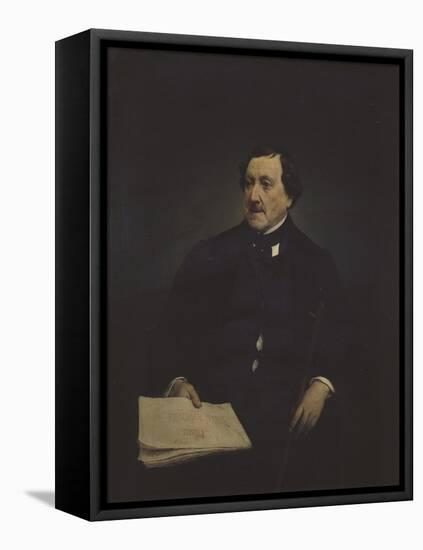 Portrait of the Composer Gioachino Antonio Rossini (1792-186)-Francesco Hayez-Framed Premier Image Canvas