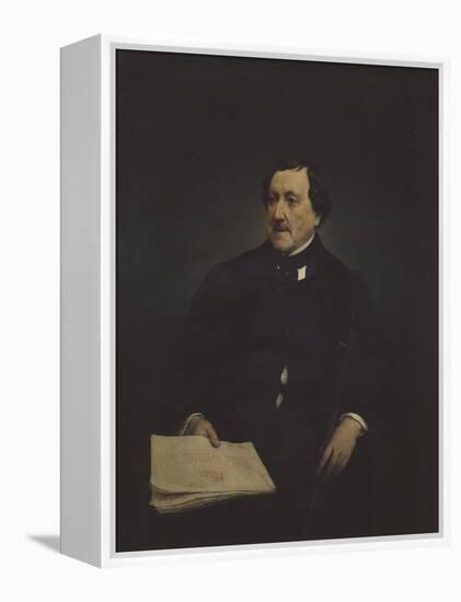 Portrait of the Composer Gioachino Antonio Rossini (1792-186)-Francesco Hayez-Framed Premier Image Canvas