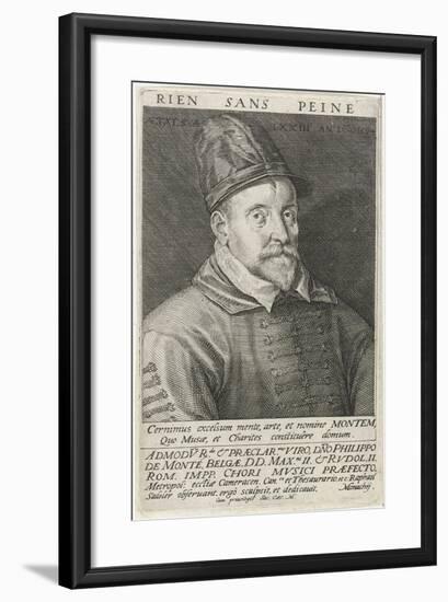 Portrait of the Composer Philippe De Monte (1521-160), 1594-Raphael Sadeler the Elder-Framed Giclee Print