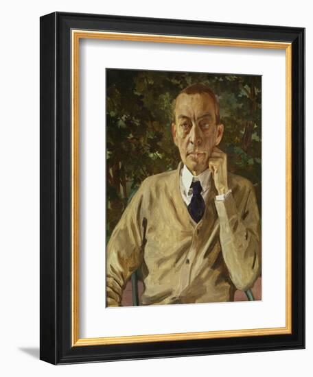 Portrait of the Composer Rachmaninow, C. 1925-Konstantin Somow-Framed Giclee Print