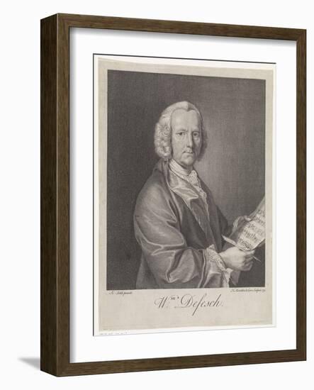 Portrait of the Composer Willem De Fesch (1687-176), 1751-François Morellon de La Cave-Framed Giclee Print