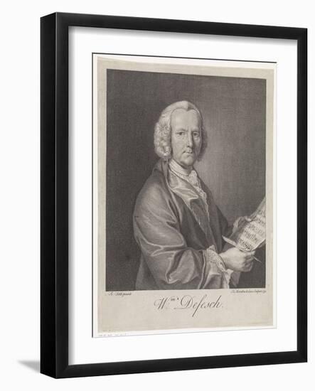 Portrait of the Composer Willem De Fesch (1687-176), 1751-François Morellon de La Cave-Framed Giclee Print