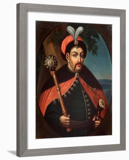 Portrait of the Cossack Hetman of Ukraine Bohdan Khmelnytsky (1595-1657)-null-Framed Giclee Print