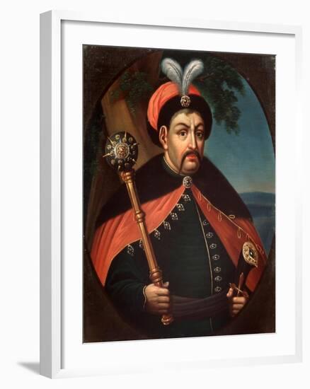 Portrait of the Cossack Hetman of Ukraine Bohdan Khmelnytsky (1595-1657)-null-Framed Giclee Print