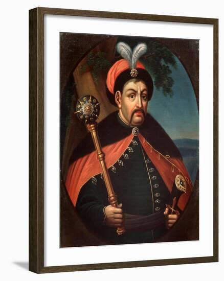 Portrait of the Cossack Hetman of Ukraine Bohdan Khmelnytsky (1595-1657)-null-Framed Giclee Print