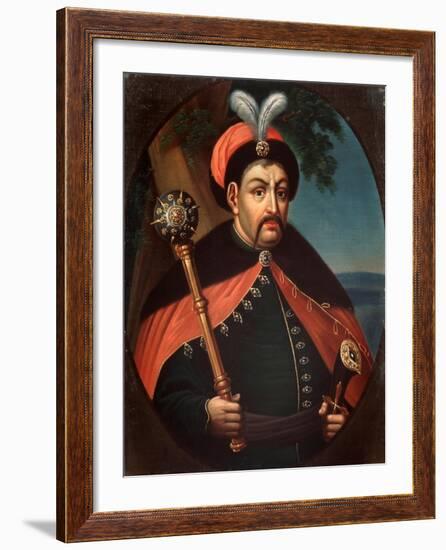 Portrait of the Cossack Hetman of Ukraine Bohdan Khmelnytsky (1595-1657)-null-Framed Giclee Print