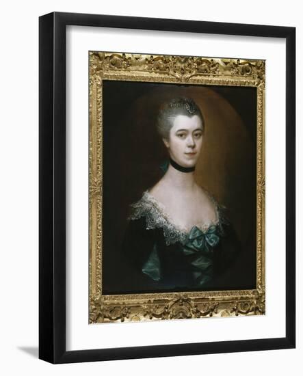Portrait of the Countess of Sussex, Bust Length, in a Blue Dress with Black Facings-Thomas Gainsborough-Framed Giclee Print