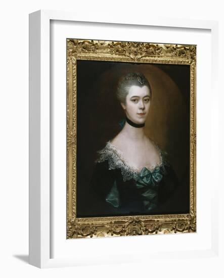 Portrait of the Countess of Sussex, Bust Length, in a Blue Dress with Black Facings-Thomas Gainsborough-Framed Giclee Print