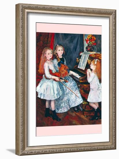 Portrait of the Daughters of Catulle Mendès-At the Piano-Pierre-Auguste Renoir-Framed Art Print