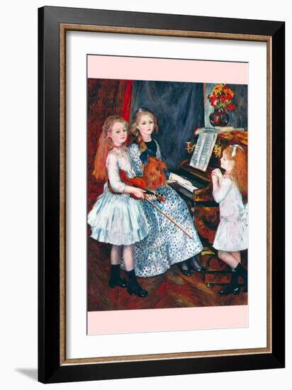 Portrait of the Daughters of Catulle Mendès-At the Piano-Pierre-Auguste Renoir-Framed Art Print