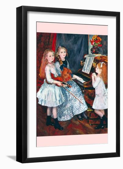 Portrait of the Daughters of Catulle Mendès-At the Piano-Pierre-Auguste Renoir-Framed Art Print