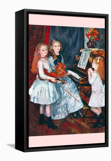 Portrait of the Daughters of Catulle Mendès-At the Piano-Pierre-Auguste Renoir-Framed Stretched Canvas