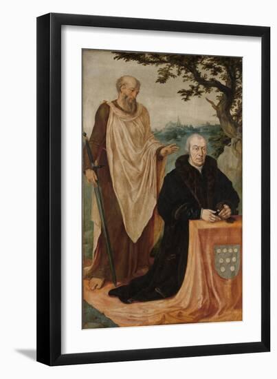 Portrait of the Donor Matelief Dammasz. with Saint Paul-Maarten van Heemskerck-Framed Art Print