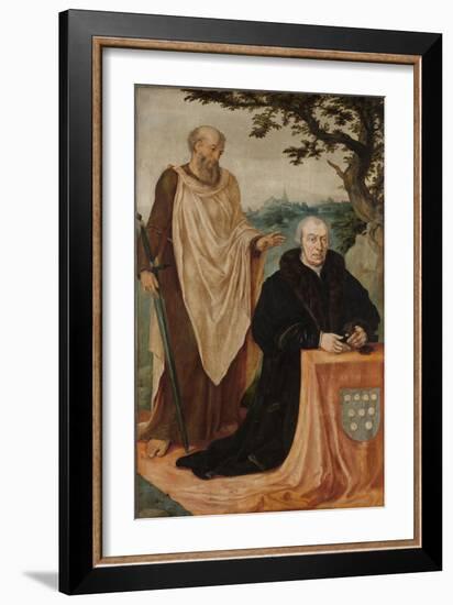 Portrait of the Donor Matelief Dammasz. with Saint Paul-Maarten van Heemskerck-Framed Art Print