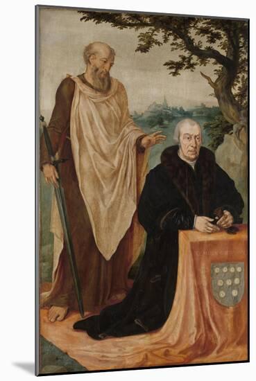 Portrait of the Donor Matelief Dammasz. with Saint Paul-Maarten van Heemskerck-Mounted Art Print