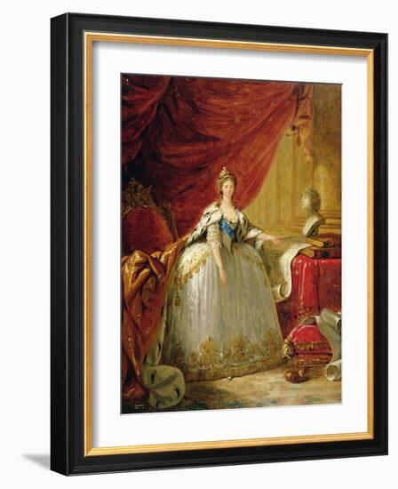 Portrait of the Dowager Tsarina Maria Feodorovna-Elisabeth Louise Vigee-LeBrun-Framed Giclee Print