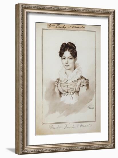 Portrait of the Duchess of Ortrante, in the Petit Album D'Élisa Bacciocchi (Ink and Wash on Paper)-Louis Dupre-Framed Giclee Print