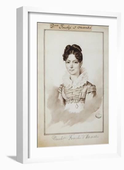 Portrait of the Duchess of Ortrante, in the Petit Album D'Élisa Bacciocchi (Ink and Wash on Paper)-Louis Dupre-Framed Giclee Print