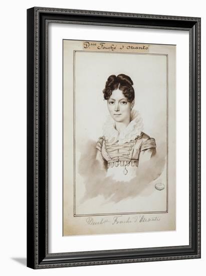 Portrait of the Duchess of Ortrante, in the Petit Album D'Élisa Bacciocchi (Ink and Wash on Paper)-Louis Dupre-Framed Giclee Print