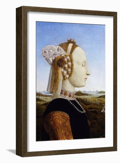 Portrait of the Duchess of Urbino, Battista Sforza-Piero della Francesca-Framed Giclee Print