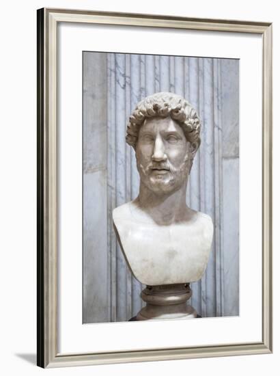 Portrait of the Emperor Hadrian, Second Century AD, Vatican Museum, Rome, Italy-null-Framed Giclee Print