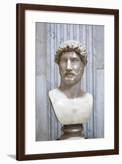 Portrait of the Emperor Hadrian, Second Century AD, Vatican Museum, Rome, Italy-null-Framed Giclee Print