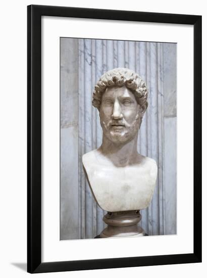 Portrait of the Emperor Hadrian, Second Century AD, Vatican Museum, Rome, Italy-null-Framed Giclee Print