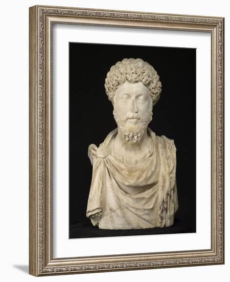Portrait of the Emperor Marcus Aurelius, Late 2Nd (Marble)-Roman-Framed Giclee Print