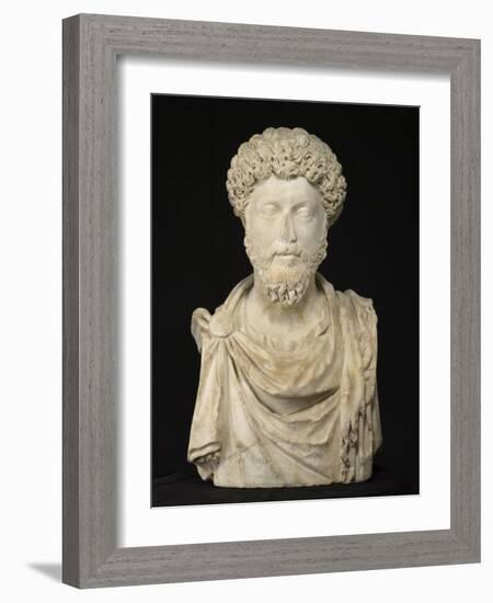Portrait of the Emperor Marcus Aurelius, Late 2Nd (Marble)-Roman-Framed Giclee Print