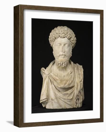 Portrait of the Emperor Marcus Aurelius, Late 2Nd (Marble)-Roman-Framed Giclee Print