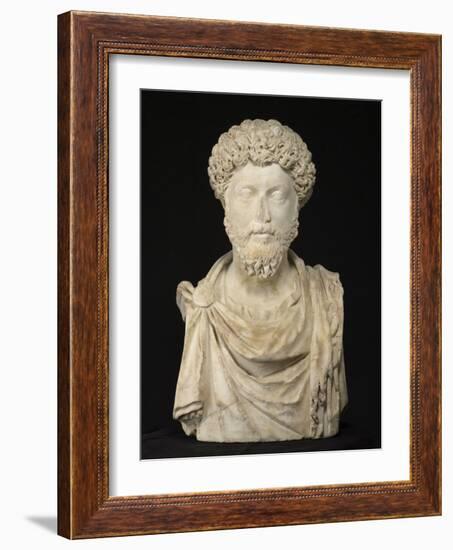 Portrait of the Emperor Marcus Aurelius, Late 2Nd (Marble)-Roman-Framed Giclee Print