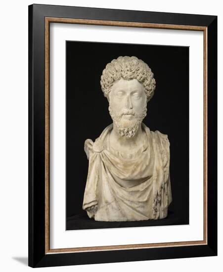 Portrait of the Emperor Marcus Aurelius, Late 2Nd (Marble)-Roman-Framed Giclee Print