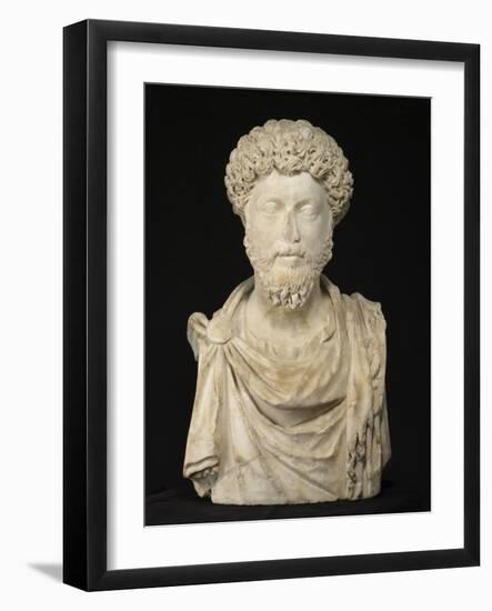 Portrait of the Emperor Marcus Aurelius, Late 2Nd (Marble)-Roman-Framed Giclee Print