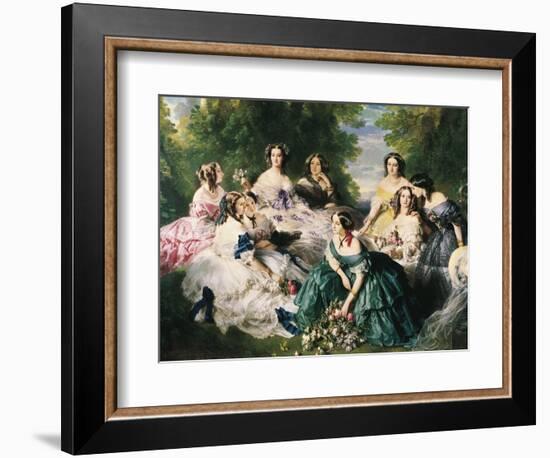 Portrait of the Empress Eugenie Surrounded by Her Ladies in Waiting-Franz Xaver Winterhalter-Framed Art Print