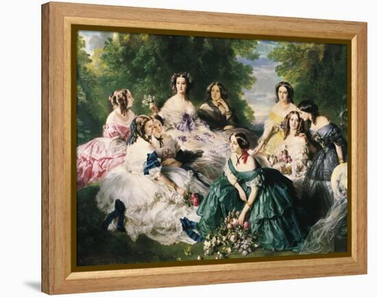 Portrait of the Empress Eugenie Surrounded by Her Ladies in Waiting-Franz Xaver Winterhalter-Framed Stretched Canvas