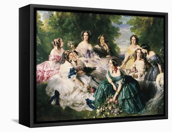 Portrait of the Empress Eugenie Surrounded by Her Ladies in Waiting-Franz Xaver Winterhalter-Framed Stretched Canvas
