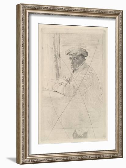 Portrait of the Engraver Joseph Tourny, 1857-Edgar Degas-Framed Giclee Print