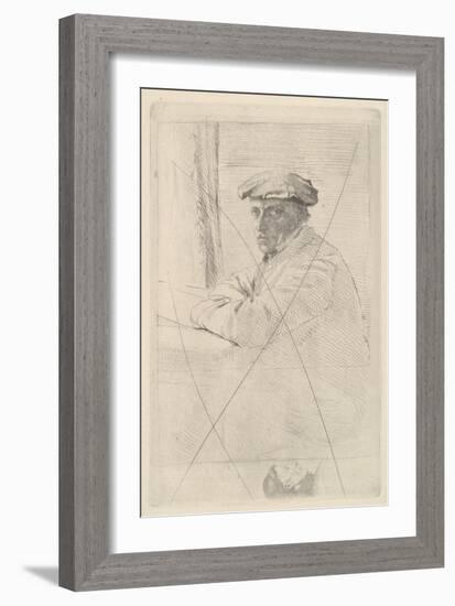 Portrait of the Engraver Joseph Tourny, 1857-Edgar Degas-Framed Giclee Print