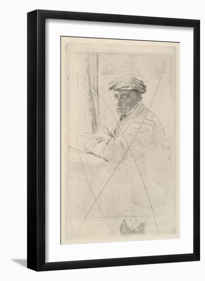 Portrait of the Engraver Joseph Tourny, 1857-Edgar Degas-Framed Giclee Print