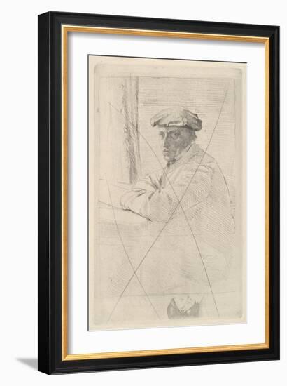 Portrait of the Engraver Joseph Tourny, 1857-Edgar Degas-Framed Giclee Print