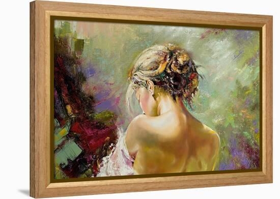 Portrait Of The Exposed Girl Behind-balaikin2009-Framed Stretched Canvas