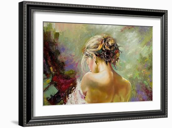 Portrait Of The Exposed Girl Behind-balaikin2009-Framed Art Print