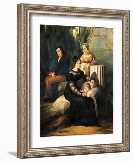 Portrait of the Family Borri Stampa (Oil on Canvas, 1822)-Francesco Hayez-Framed Giclee Print