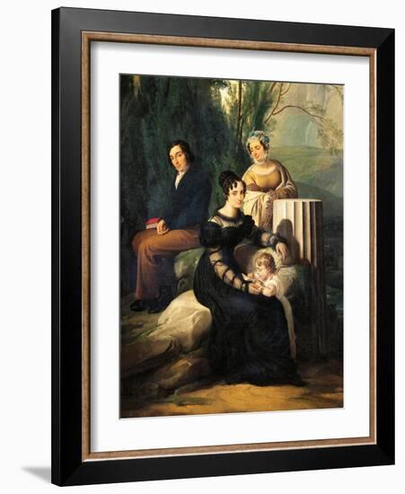 Portrait of the Family Borri Stampa (Oil on Canvas, 1822)-Francesco Hayez-Framed Giclee Print