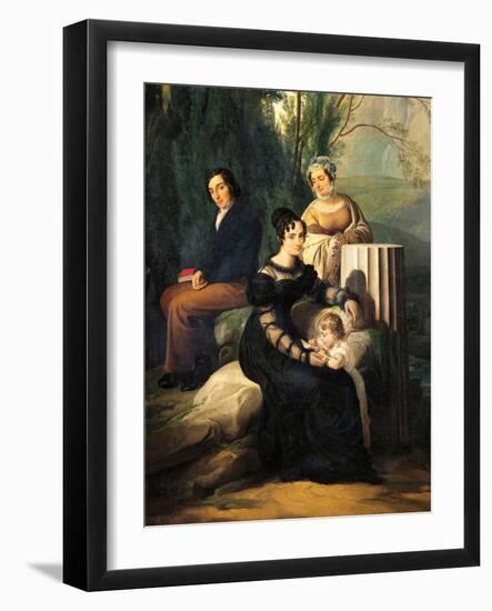 Portrait of the Family Borri Stampa (Oil on Canvas, 1822)-Francesco Hayez-Framed Giclee Print