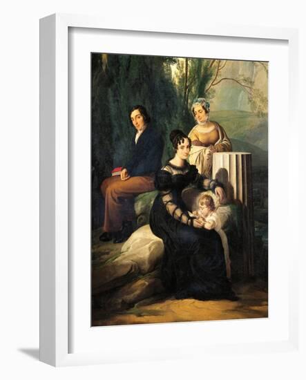 Portrait of the Family Borri Stampa (Oil on Canvas, 1822)-Francesco Hayez-Framed Giclee Print